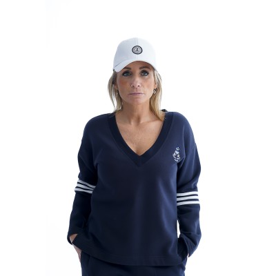 SWEAT COL V BREST Bleu Marine